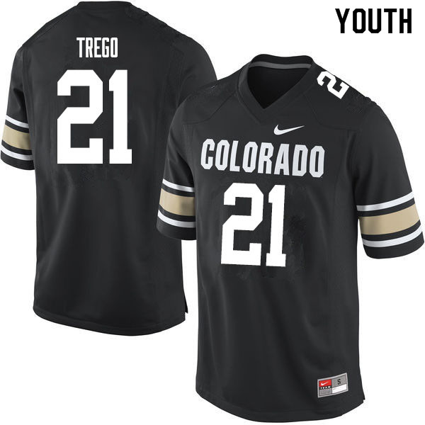 Youth #21 Kyle Trego Colorado Buffaloes College Football Jerseys Sale-Home Black